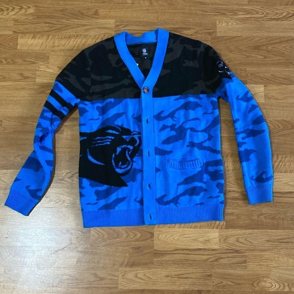 Carolina Panthers Cardigan Mens Size: Medium
